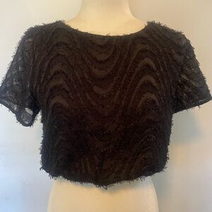 Honey Punch Crop Black Top Size M